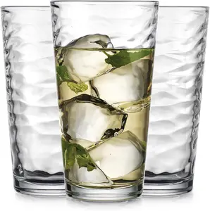 Glaver's Drinking Glasses Set of 10 Highball Glass Cups, 17 Oz Cooler Glassware. Home and Bar Everyday Basic Drinkware Elegant Kitchen Glasses for Water, Juice, Cocktails, Iced Tea.