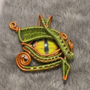 Handmade Wire Wrapped Eye Pendant