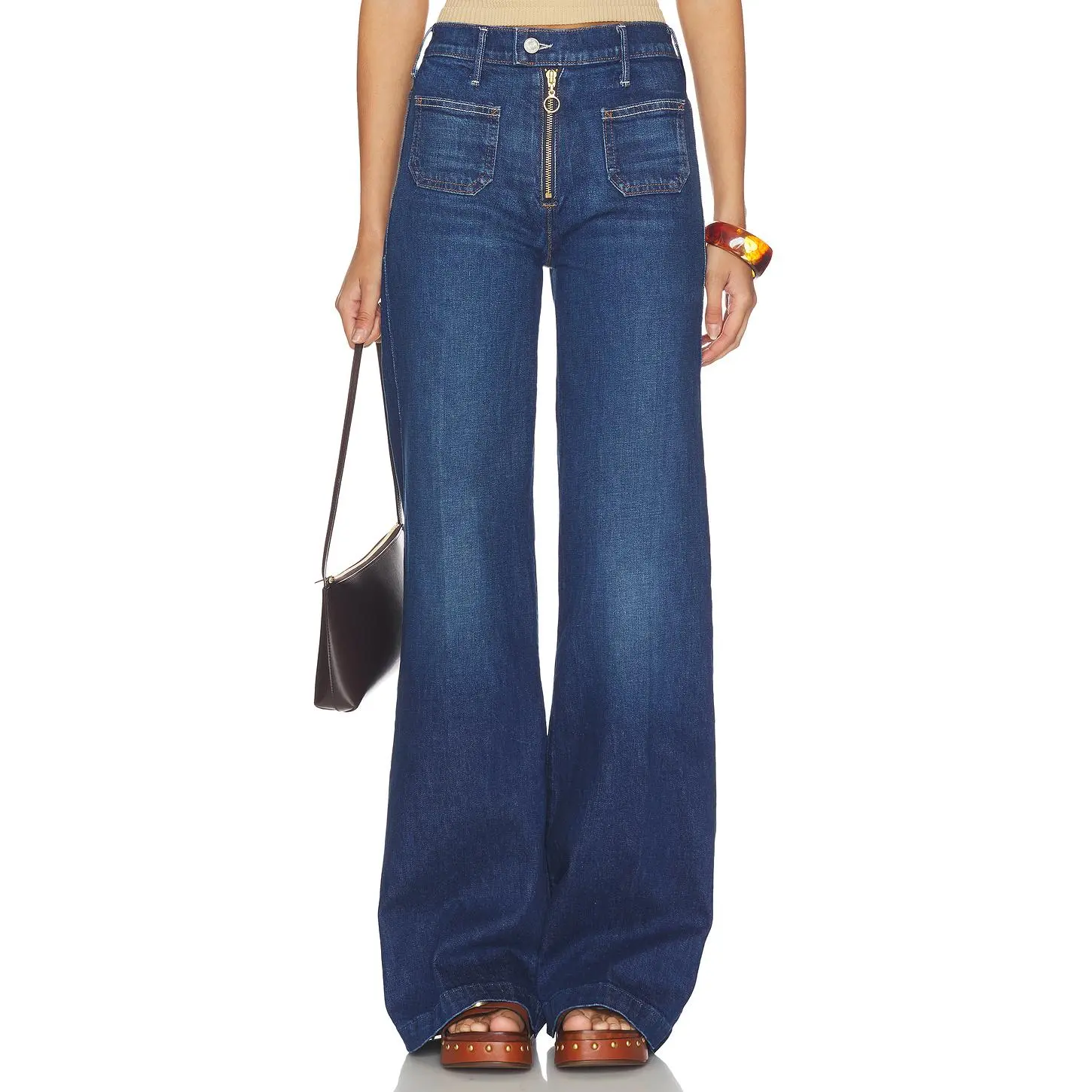 MOTHER The Patch Pocket Hustler Roller Exposed Zip Heel Jeans in Made In The Shade