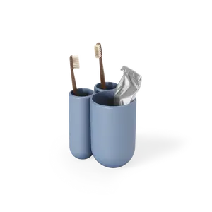 Umbra Touch Toothbrush Holder, Modern Organizer with 3 Compartments, Compact Design, Made with Recycled Plastics - Choose Your Pack Box Matte