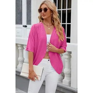 Open Front Half Sleeve Cardigan