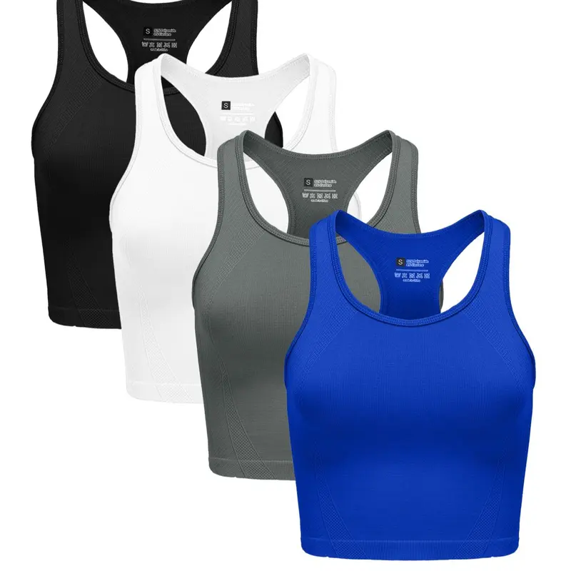 Women's Yoga Sports Vest Set, Quick-Dry High-Elastic Dry Fit Stretch Running Top, Athletic Fitness Top, Bare-Skin Feel, Plain Design, All-Season Sportswear, Fitness Apparel