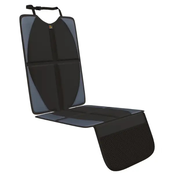 Amar Universal Fit Car Seat Protector - 600D Fabric Thick Padded Cover, Anti-Slip Backing, Heavy Duty Spill Resistant Mat with Mesh Storage Pockets (Black, 1 Pack)