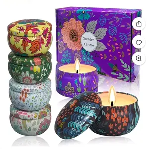 6-PACK Natural Scented Candles Gift Set 100% Soy Aromatherapy Wax With Strongly Fragrant Essential Oils 2.5 oz Stress Relief for Halloween Christmas Mother's Day Gift Valentine's Day Birthday Wedding - Healthcare, Healthy