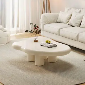 Lux Cloud Coffee Table - Sleek & Modern Living Room End & Side Table in White Finish