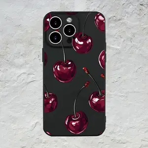 Cherry Pattern Shockproof Protective Phone Case Cover for iPhone 15/15 Plus/15 Pro/15 Pro Max/11-16 Promax, Simple Design, Perfect Gift, Accessories