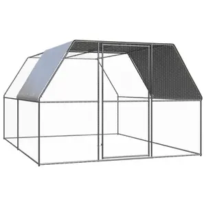vidaXL Chicken Cage, Walk-in Chicken Coop for Hens Ducks Rabbits Small Animals Outdoor Backyard, Chicken Pen, Poultry Cage, Galvanized Steel 3089324