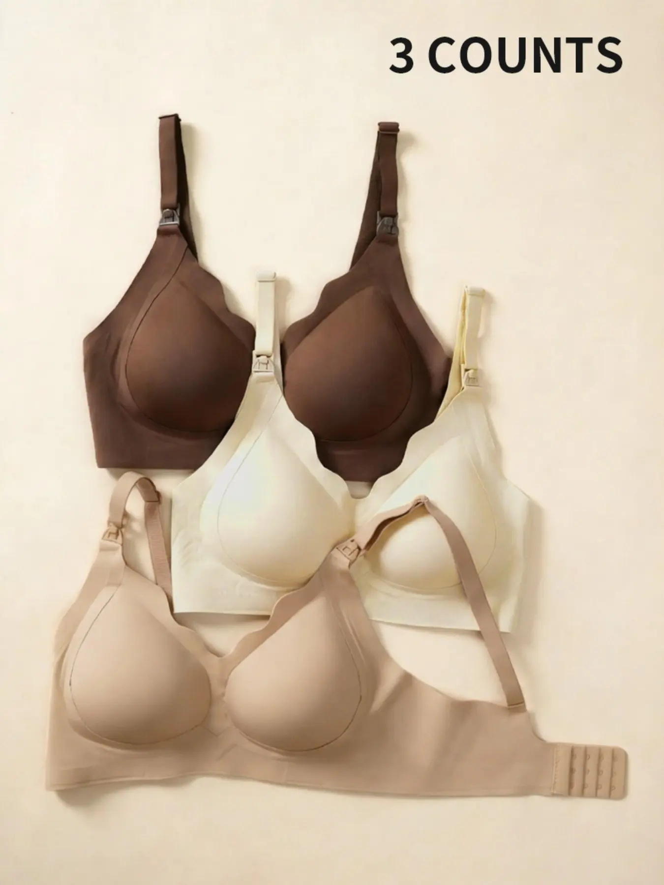 3pcs-Women's Nursing Bra Set, Wireless Maternity Bras for Pregnancy Support Bras, Comfortable Seamless Breastfeeding Bras Design for Pregnant Mothers, Casual Lingerie