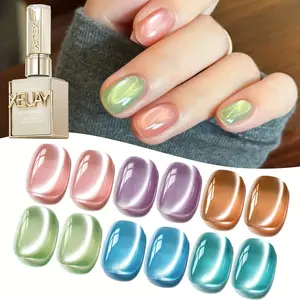 XEIJAYI Photo Frame Bottle Soft-Glow Cat Eye Gel 6 Colors Optional Ultra-Bright Nail Art Gel for Autumn Winter Salon Use Dazzling Shiny Glossy Durable Women's Nail Art Tools