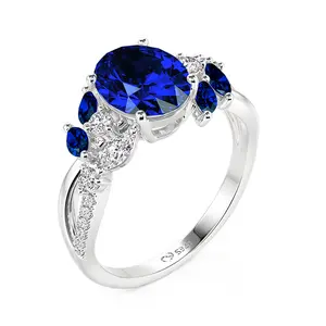 Jeulia Twist Oval Ring with Side Stones jewelry  shopping Sterling Silver Gift Ring