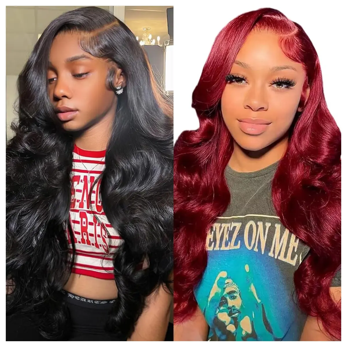Black Body Wave+Burgundy Body Wave