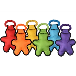 Multipet Cross-Ropes Tug 'o Man w/ Rope - Assorted Colors 14"