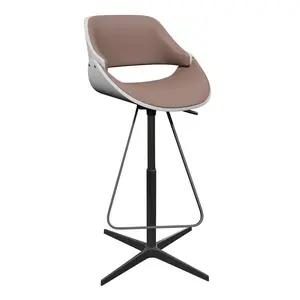 20 pcs. Factory Custom commercial Furniture Leather Bar Chair Steel Leg Bar Counter Rotating Bar Stool Adjustable For Restaurant Coffee Shop YJBM021