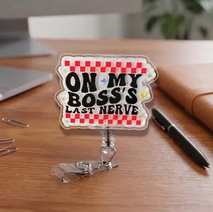 Badge Reel On My Boss’s Last Nerve ID Holder Retractable Nurse Healthcare Reel Clip Medical worker Funny Dark Humor Cute