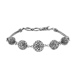 Shop LC BALI LEGACY 925 Sterling Silver Oval Filigree Bracelet with Toggle Clasp for Women Jewelry .5-8" Birthday Mothers Day Gifts