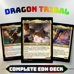 Dragon Tribal Commander Style Deck | 100 Cards + Tokens | Custom Proxy Cards