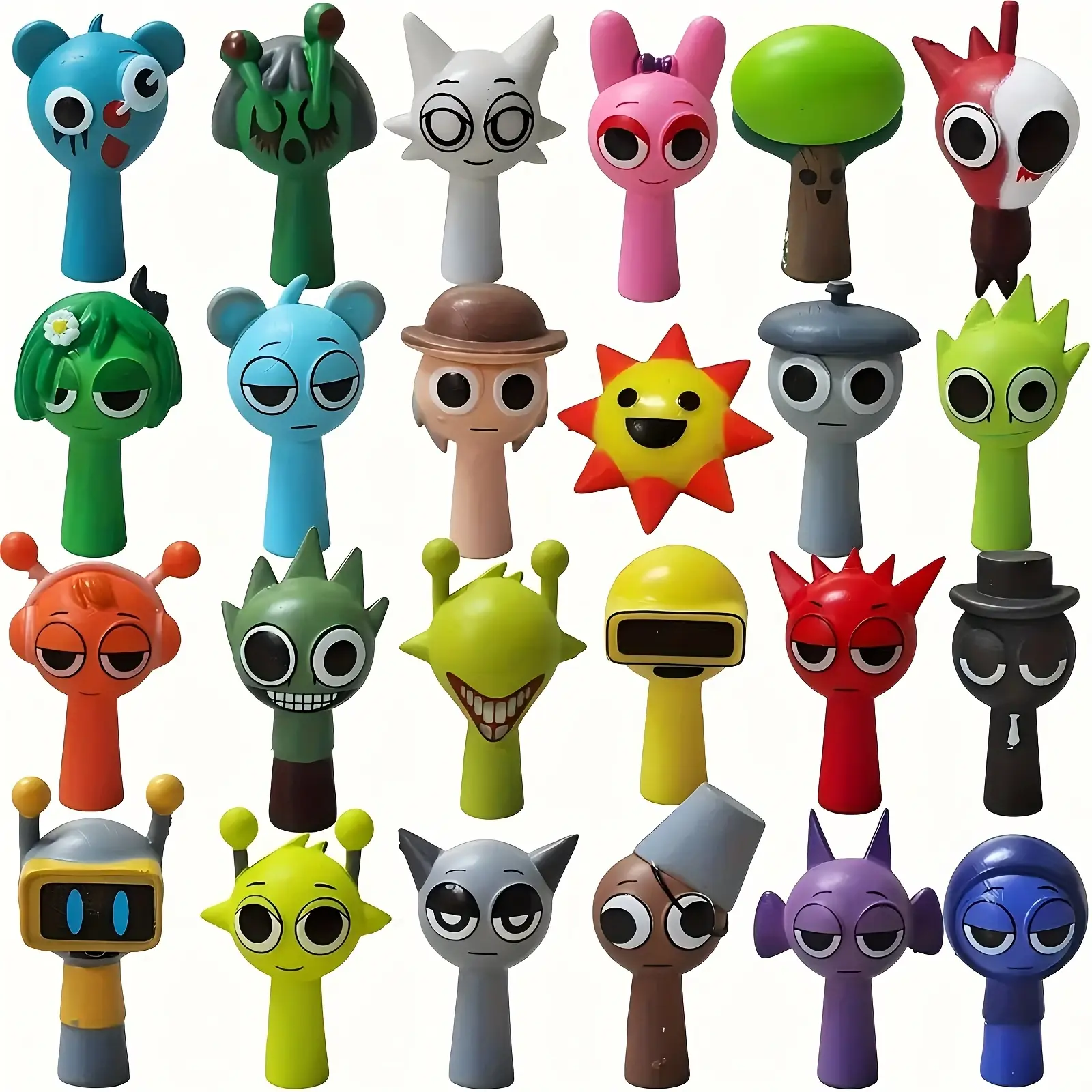 Sprunki 24pcs Action Figures Set - Unique Fun Birthday Gifts for Kids, Sprunkies toys, Whimsical Art Style Dolls for Car & Desktop Decor, Figurine