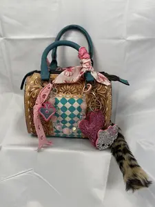 Turquoise Diamond Floral Tote with Charms – Western Gurl Boutique