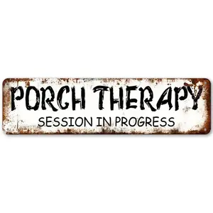 Porch Therapy Session in Progress Sign, Durable Wall Decor, Farmhouse Porch Sign, Holiday Gift, Home Decor Supplies, Signage