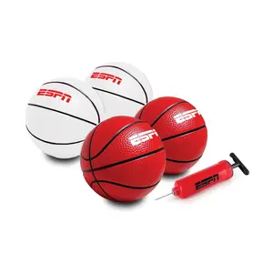 ESPN 5” Mini Basketballs for Family Games – Set of 4 Includes Pump