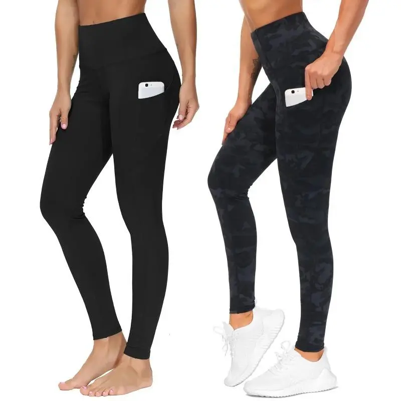 THE GYM PEOPLE Women High Waist Yoga Pants with Pockets 2 Pack Tummy Control Ultra Stretch Postpartum Athletic Leggings Gym Office Casual Wear