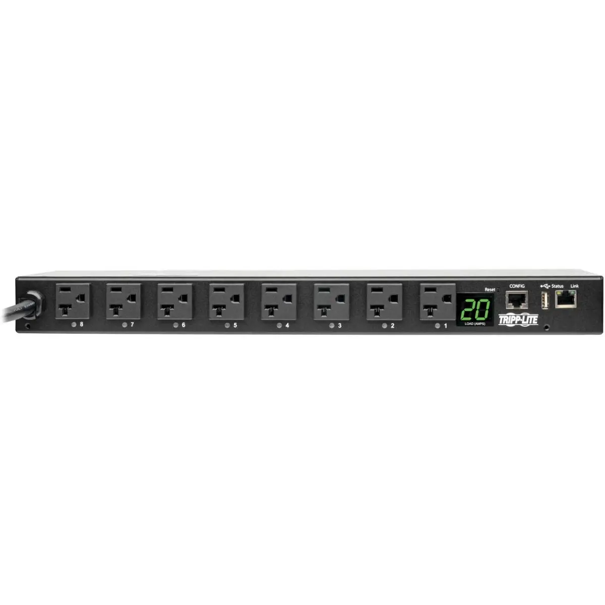 Tripp Lite Remote Control Metal Body Power Distribution PDU, 1.9kW Single-Phase Switched, 120V NEMA Plugs, NEMA L5-20P, 2 ft, 1.92kw (120v)/16a Total Capacity, 10/100 Mbps Auto-Sensing, 1x Built-In LX Platform Interface, Advanced Network Control