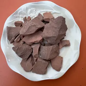 Pure Natural Roasted Red Kaolin Clay Lump 100% Edible Food & Cosmetic Grade Zero Additives Hard Crispy Non-Sticky Texture for Skin Care Clay Eating DIY Masks Mineral Supplement 8oz 200g