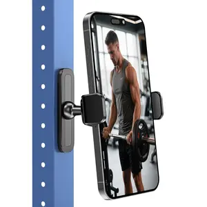 A2C Car Magnetic Phone Holder for Gym, Alloy Base and Joint for Strong Hold, 360° Adjustable, Compatible with 4.7-6.5 Inch iPhone & Android Phones, Gym Accessories Gift for Men Women