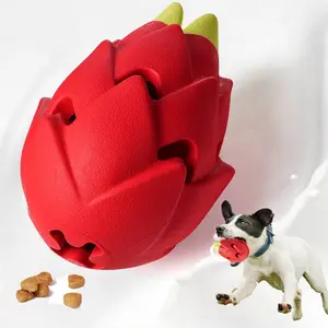 Dragon Fruit Dog Toy, Safe Rubber Material, Milk Scent, Interactive Pet Toy, Durable Chew Toy, Slow Feeder, Suitable for All Dogs
