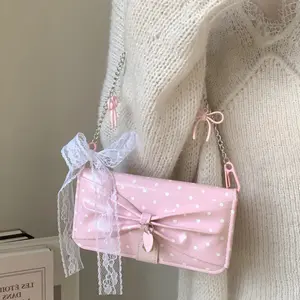 Trendy Polka Dot Bow Card Holder Flip Cellphone Case Cover with Star Bracelet Chain, Suitable For iPhone 17 16 15 14 Pro Max, Hot-Selling Protective Casing
