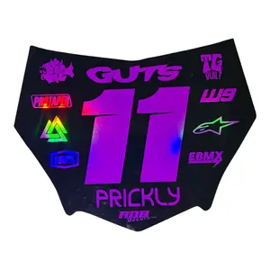 MotoCutz Style Number Plate Decal — 11 Logo — Metalic Pink