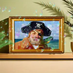 Vintage Metal Sign, Pirate Costume Photo Frame, Aluminum Frame, Waterproof & Dustproof Wall Decor, Fun Family Room Wall Decor, Aesthetic Room Decor