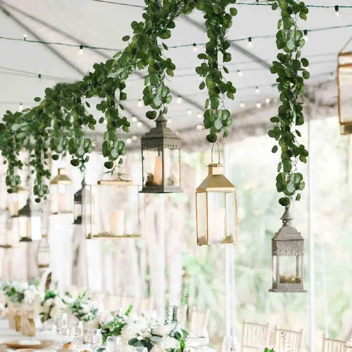 12-Pack Artificial Hanging Vines - 84ft Faux Silk Greenery for Wall, Party, Jungle Decor Decorative Decorative Pot, Decorative Artificial Plants, Artificial Ivy