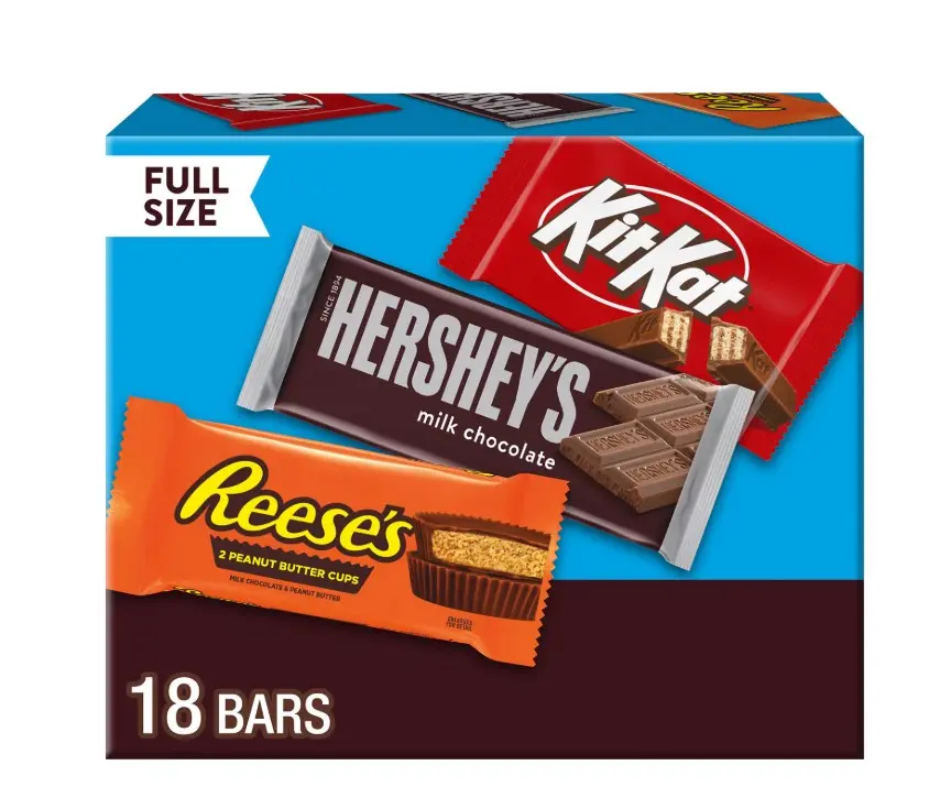Assorted Milk Chocolate Candy, Bulk Variety Box 27.3 oz, 18 Pieces