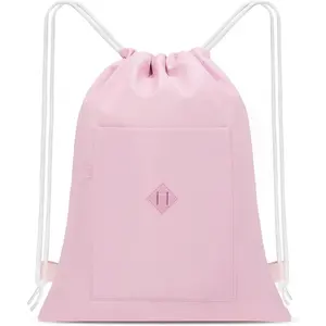 Drawstring Backpack  Gym Sackpack with Pockets Water Resistant Cinch String Bag for Women Men()