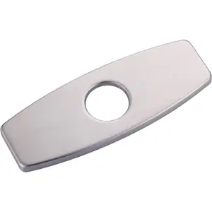 Brushed Nickel Bathroom Faucet Escutcheons, 6 Inch Sink Hole Cover, Non-Leakage Solid Deck Plate for 1 or 3 Hole Bathroom Vanity Basin Faucet Base Plate