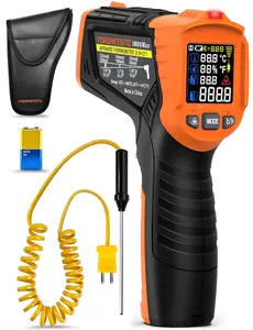 POROMETISTO IM06MAX 6-in-1  Temperature Gun,-58-1472°F Infrared/Ambient Temperature Measurement Infrared Thermometers,Industrial Laser Thermometer Gun with 4 in 1 High/Low Temperature meter Alarm Setting