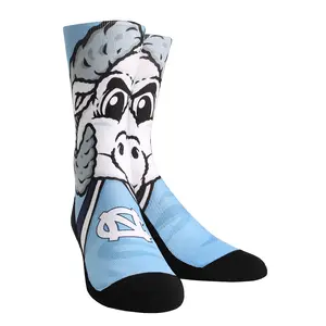 Rock Em Elite UNC North Carolina Tar Heels Rameses NCAA Licensed Crew Socks