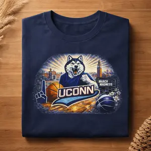 UConn Basketball Graphic T-Shirt – Huskies March Madness Game Day Fan Tee