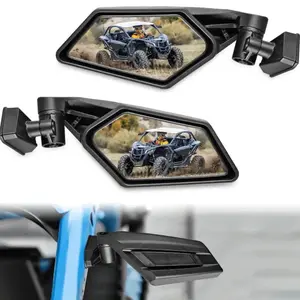 Nilight Automotive UTV Side Mirrors with Fisheye Blind Spot Mirrors, Upgraded 360-Degree Adjustable, OEM Replacement, Street Legal Universal Vehicle Fit for 2016-2023 Can Am Maverick X3 Turbo R