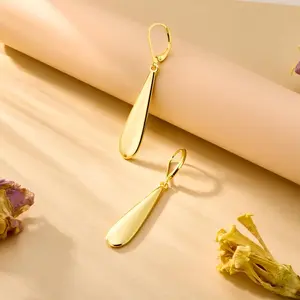 925 Silver Plating Long Teardrop Earrings for Women Hypoallergenic Drop Leverback Dangle Earrings Minimalist Silver Jewelry Gifts