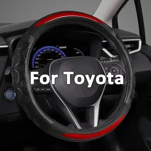 Steering Wheel Cover for Toyota, Auto Car Steering Wheel Cover for Toyota Highlander Rav4 Corolla Camry,Standard Size - Red arm co