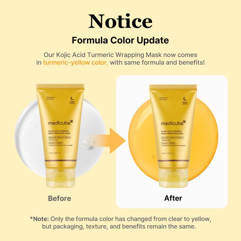 [medicube] Kojic Acid Turmeric Night Wrapping Mask | Overnight Wrapping Mask, Morning Shed, Turmeric, Niacinamide, Vitamin C