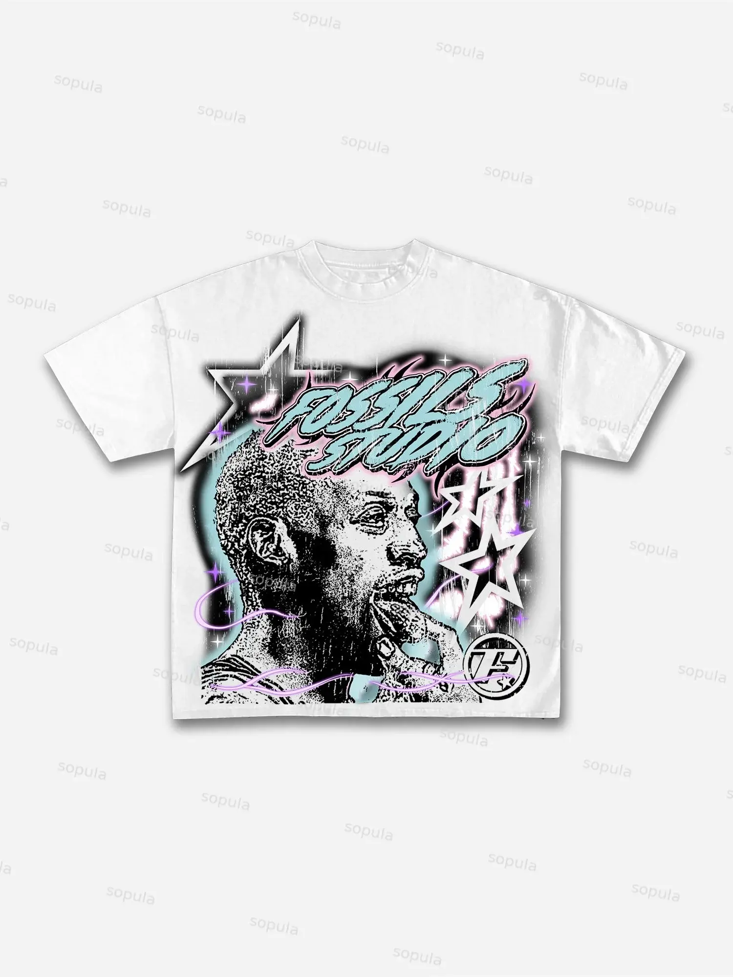 Vintage Basketball Legend Graphic Cotton White T-Shirt Crewneck Top