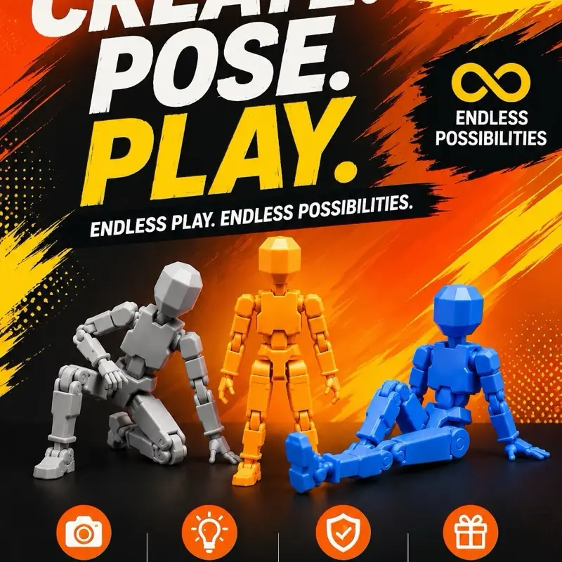 3-Pack Colored Toy Skeleton Flexible Action Figures - Poseable Joints, Anxiety Relief Products, Stress Relief Fidgeting Sensory Squeeze Reliever, Fidget Stones, Thoughtful Gift for 12+ Years