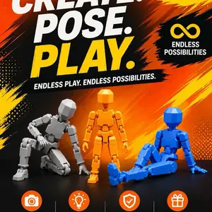 3-Pack Colored Toy Skeleton Flexible Action Figures - Poseable Joints, Anxiety Relief Products, Stress Relief Fidgeting Sensory Squeeze Reliever, Fidget Stones, Thoughtful Gift for 12+ Years