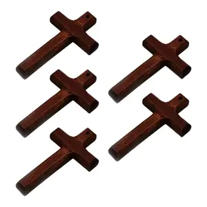 5pcs Wood Cross Pendant Charm Praying Mirror Decoration Ornament