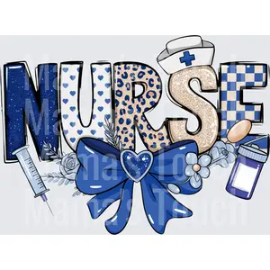 Nurse Blue Patterned And Bow