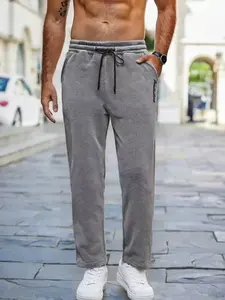 New Arrival Men's Sporty Casual Plush Sweatpants - Drawstring Waist with Pockets