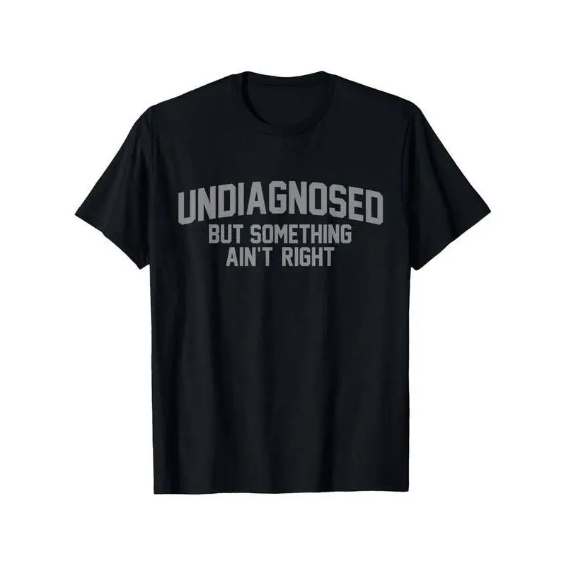 Fitted Graphic Print Tshirt for Men, Short Sleeve 'Undiagnosed' Funny Design, Lightweight Casual Streetwear for Hustlers